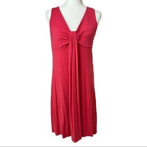 Ann Taylor Loft | Pink Stretch Sleeveless Draped Empire Waist Casual Dress